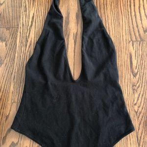 Intimately Free People Black Deep Cut Bodysuit